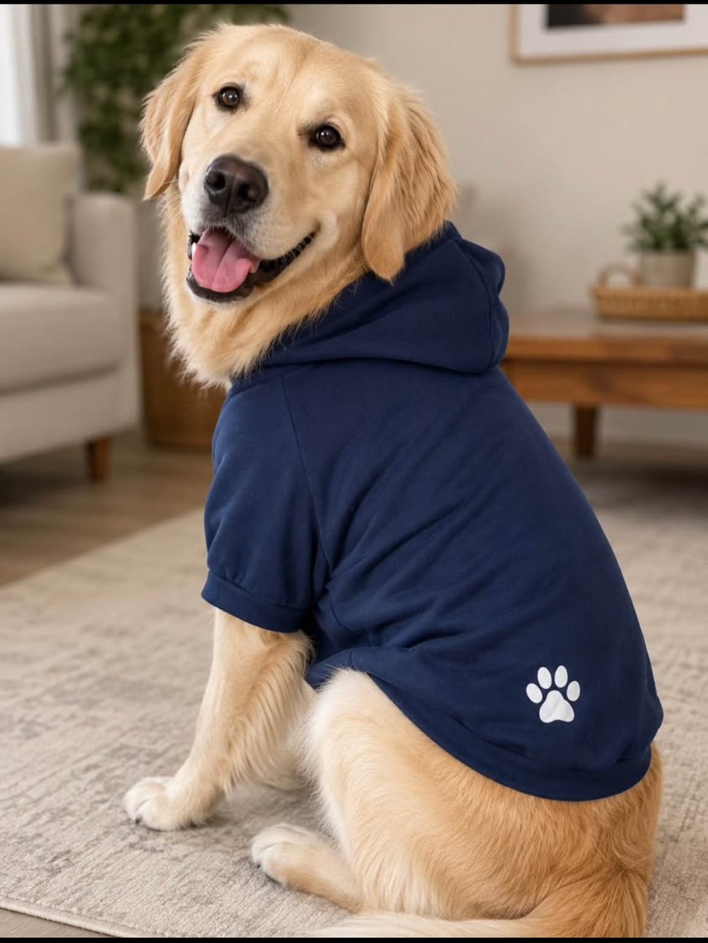 Dog Hoodies with Pawprint Logo Blue & Gray Bundle of 2 NWT